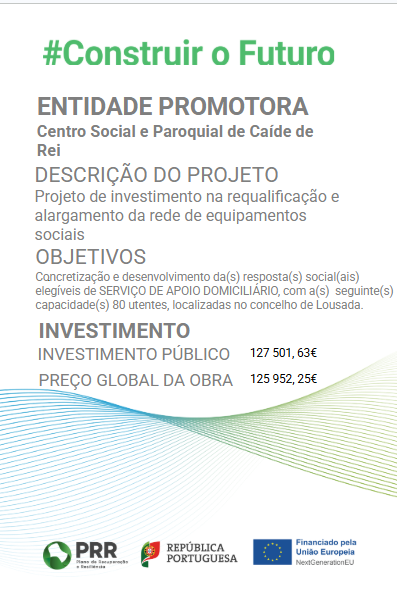 Cartaz do projeto PRR - Obra de Aluguer SAD